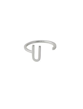 Design Letters Ring Silver A-Z U – kuva 3/4