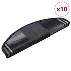 vidaXL Itsekiinnittyvät porrasmatot 10 kpl 65x21x4 cm musta ja harmaa