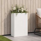 vidaXL Puutarha ruukku valkoinen 50 x 20 x 75 cm Kylmävalssattu teräs
