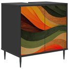 vidaXL Kylpyhuonekaappi BONN Musta tammi 60 x 40 x 61 cm Tekninen puu