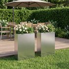 vidaXL Puutarha ruukku 2 kpl Hopea 40 x 20 x 75 cm Ruostumaton teräs