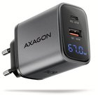 Axagon ACU-PQ67D PD3.0 & QC4+ 2xOUTPUTS, LCD display, wall charger 67W