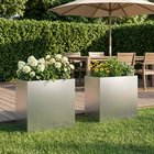 vidaXL Puutarha ruukku 2 kpl Hopea 50 x 30 x 40 cm Galvanoitu teräs