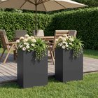vidaXL Puutarha ruukku 2 kpl Musta 50 x 40 x 75 cm