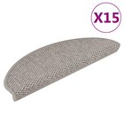 vidaXL Itsekiinnittyvät porrasmatot sisaltyyli 15 kpl 65x21x4 cm hopea