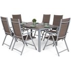 Ulkokalustesetti Ibiza 150 cm, 6+1, Silver / Taupe