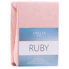 Amelia Home froteinen aluslakana kuminauhalla Ruby, 220–240x220+30 cm, persikanvärinen