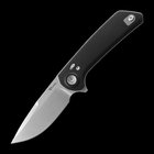 Reate PL-XF Black Aluminum kääntöveitsi, Satin/Stonewash