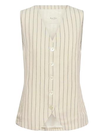 PART TWO Bintapw Waistcoat - BLACK STRIPE - 42