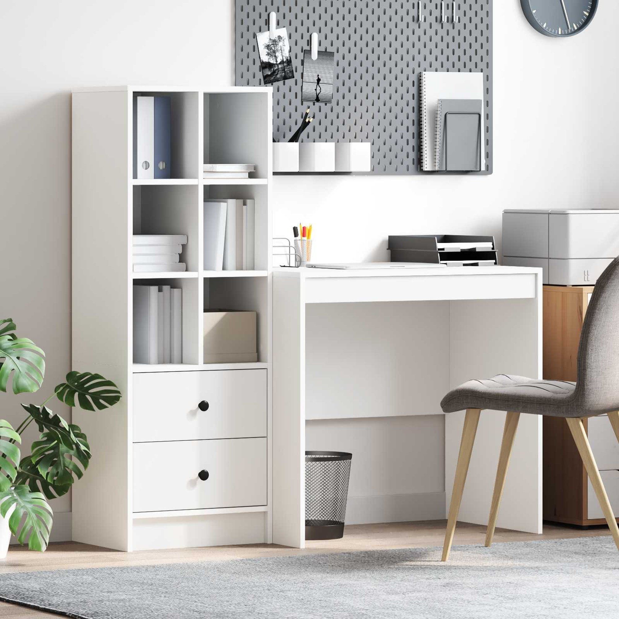 vidaXL Pöytä Valkoinen 125,5 x 50 x 127 cm 2 kpl