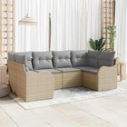 vidaXL Puutarhasohva Setti 6 kpl beige ja vaaleanharmaa Polyrotangi