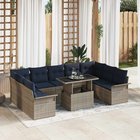 vidaXL Puutarhasohva Setti 10 kpl Harmaa Poly Rattan