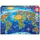 Educa World Landmarks Globe Pussel 2000 bitar 17129