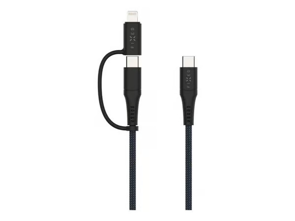 FIXED 2in1 Combo 60W USB-C/Lightning cable 2m - Black