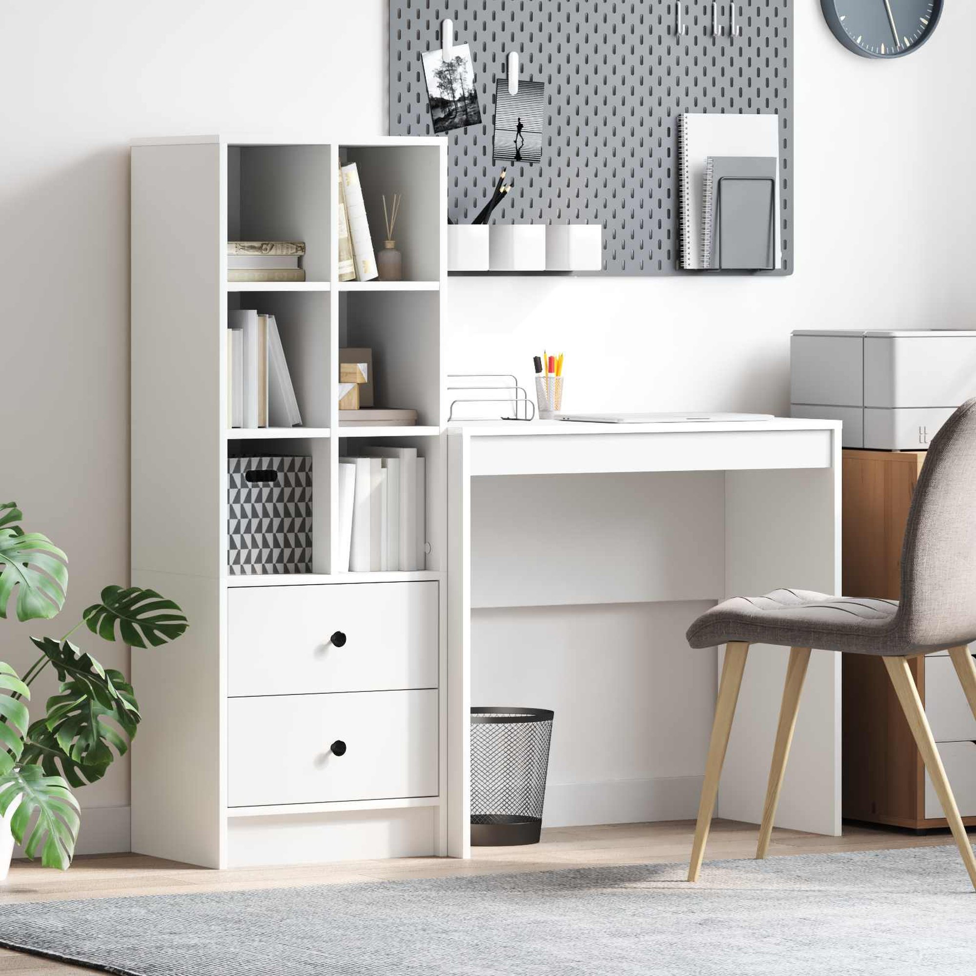 vidaXL Pöytä Valkoinen 125,5 x 40 x 127 cm 2 kpl