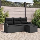 vidaXL Puutarhasohva Setti 4 kpl Polyrotangi