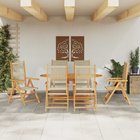 vidaXL Piharuokailu setti 7 kpl Beige Tiheä akasiapuu