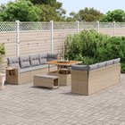 vidaXL Puutarhasohva Setti 11 kpl Beige Polyrotangi