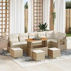 vidaXL Puutarhasohva Setti 12 kpl Beige ja kerma polyrottinki