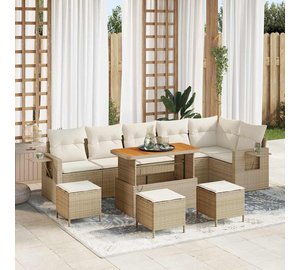 vidaXL Puutarhasohva Setti 12 kpl Beige ja kerma polyrottinki