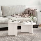 vidaXL Sohvapöytä 2 kpl Valkoinen 49 x 49 x 28 cm Täysi Mänty