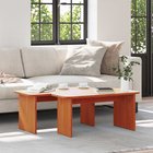 vidaXL Sohvapöytä 2 kpl Vaha ruskea 100 x 69 x 35,5 cm Täysi mänty