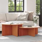 vidaXL Sohvapöytä 2 kpl Vaha ruskea 79 x 39,5 x 40 cm Täysi mänty
