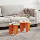vidaXL Sohvapöytä 2 kpl Vaha ruskea 39.5 x 39.5 x 30 cm Täysi Mänty