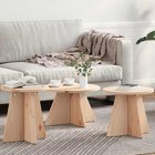 vidaXL Sohvapöytä 3 kpl Luonnollinen 49 x 49 x 30 cm
