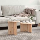 vidaXL Sohvapöytä 2 kpl Luonnollinen 49 x 49 x 28 cm Täysi Mänty