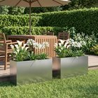 vidaXL Puutarha ruukku 2 kpl Hopea 80 x 40 x 50 cm Galvanoitu teräs