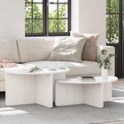 vidaXL Sohvapöytä 2 kpl Valkoinen 79 x 39,5 x 40 cm Täysi mänty