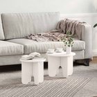 vidaXL Sohvapöytä 2 kpl Valkoinen 39.5 x 39.5 x 30 cm Täysi Mänty