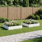vidaXL Puutarha ruukku 2 kpl valkoinen 80 x 80 x 12 cm