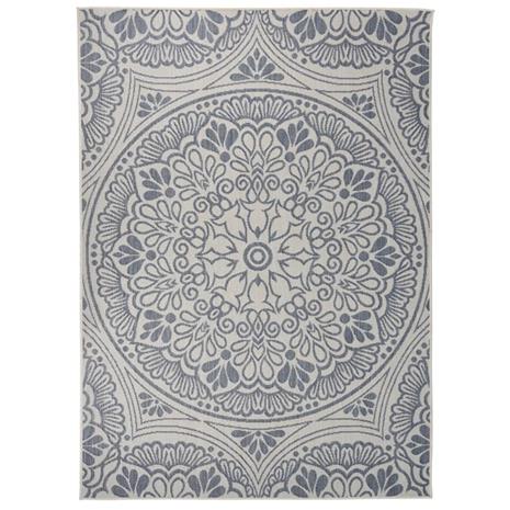 vidaXL Ulkomatto Flatweave 200x280 cm sininen kuvio
