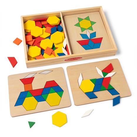 Melissa & Doug Wooden Pattern Blocks and Boards