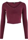 Urban Classics - Ladies Short Lognsleeve Lace Shirt - Pitkähihainen paita - Naiset - Burgundinpunainen