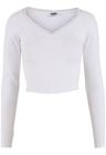 Urban Classics - Ladies Short Lognsleeve Lace Shirt - Pitkähihainen paita - Naiset - Valkoinen