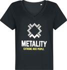 Metality - Girl V-Neck - T-paita - Naiset - Musta