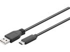 Pro USB-A <-> USB-C - 1m - USB 3.0 - Musta