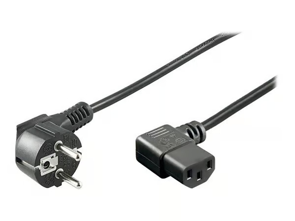 Pro Power cable C13 2x90° - Musta - 2m