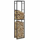 vidaXL Polttopuuteline musta 50x30x209 cm teräs