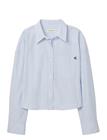 CALVIN KLEIN JEANS Yarndye Cotton Poplin Cropped Sh - BREEZY BLUE THREE COLOR REFINED STR - M
