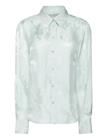 CALVIN KLEIN Viscose Jacquard Slim Shirt - PALE MEADOW FLORAL CUTTINGS JACQUAR - S