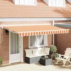vidaXL Markiisin vaihtokangas Keltainen ja oranssi 380 x 195 cm