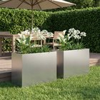 vidaXL Puutarha ruukku 2 kpl Hopea 60 x 30 x 40 cm Galvanoitu teräs