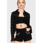 Killstar - Gaia Adorned - Embroidered Shorts - Shortsit - Naiset - Musta