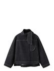 MANGO Denim Blouse With Knot Neck - BLACK - S