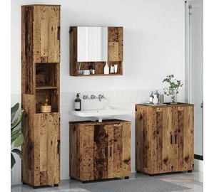 vidaXL Kylpyhuonekalustesetti 4 kpl Vanha Puu 61 x 35 x 64 cm