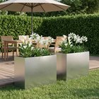 vidaXL Puutarha ruukku 2 kpl Hopea 60 x 30 x 50 cm Ruostumaton teräs